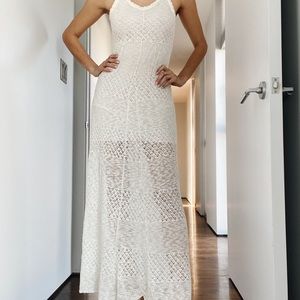 White Summer Strapless Maxi Dress